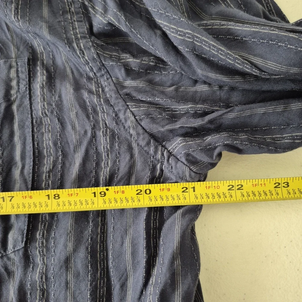 North Face Shirt Mens Large‎ Blue Button Up Long Sleeve Modal Blend Lightweight